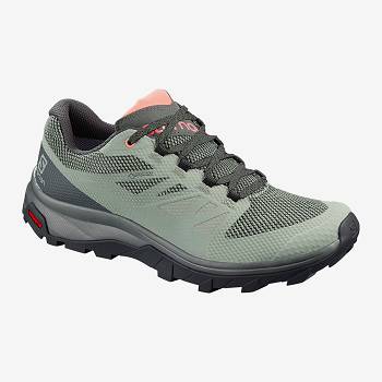 Salomon OUTLINE GTX W - Zelene Turistické Topánky Damske, SALO135